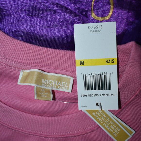 Michael Kors Men's KORS Wet 3D Logo Crewneck Sweatshirt CORAL M OVERSIZE / LARGE - Picture 7 of 12